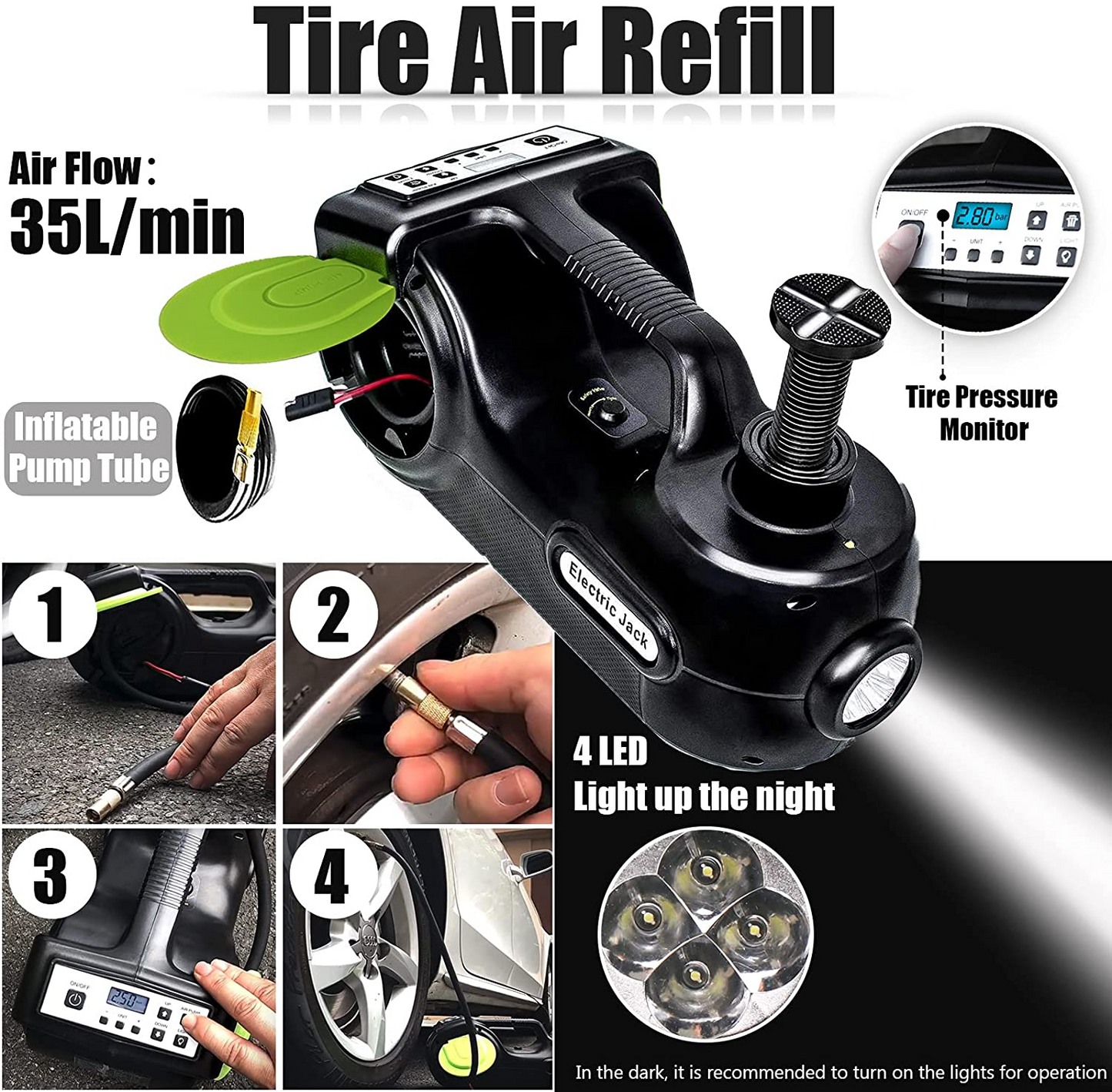 Kit de Cric Électrique 4en1 de 5T- DELUXE - ML