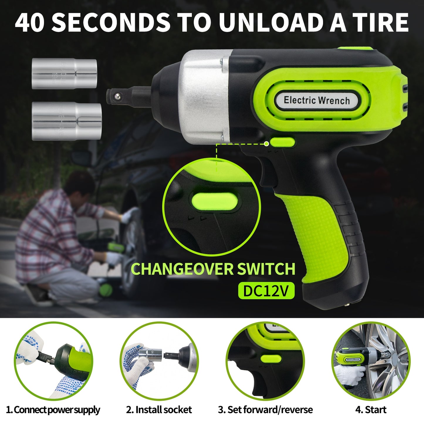 Kit de Cric Électrique 4en1 de 5T- DELUXE - ML