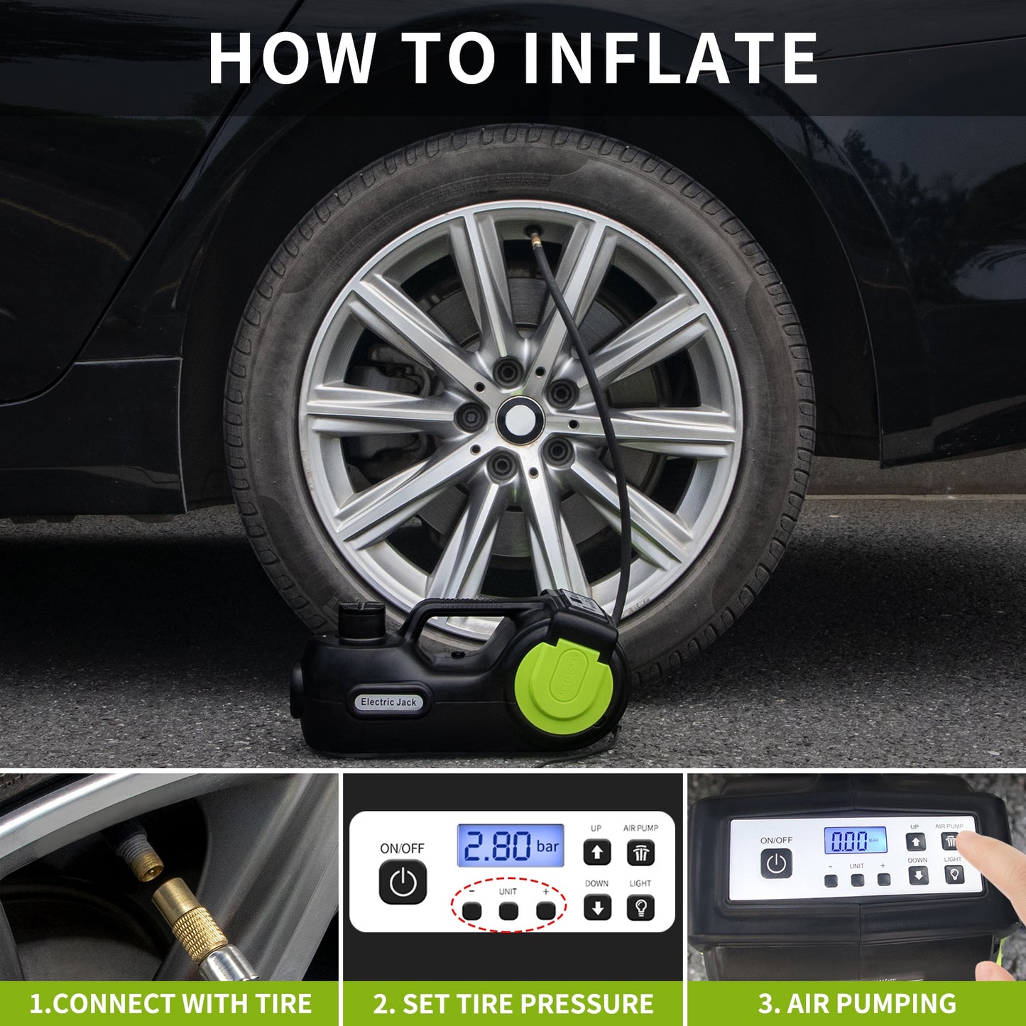 Kit de Cric Électrique 4en1 de 5T- DELUXE - ML