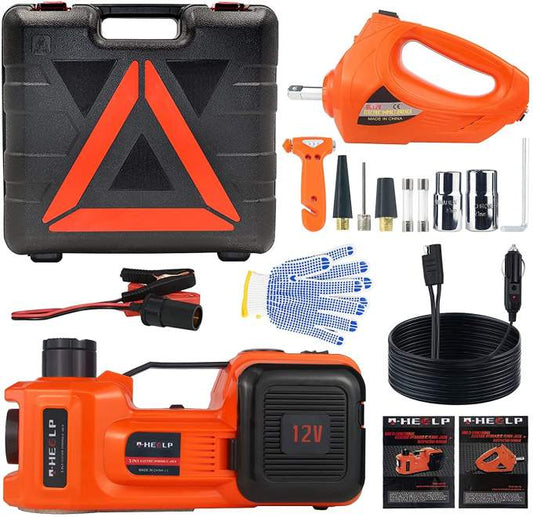 Cric Électrique Tout-en-Un 5T avec Clés à chocs et gonfleur