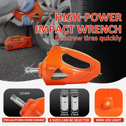 Cric Électrique Tout-en-Un 5T avec Clés à chocs et gonfleur